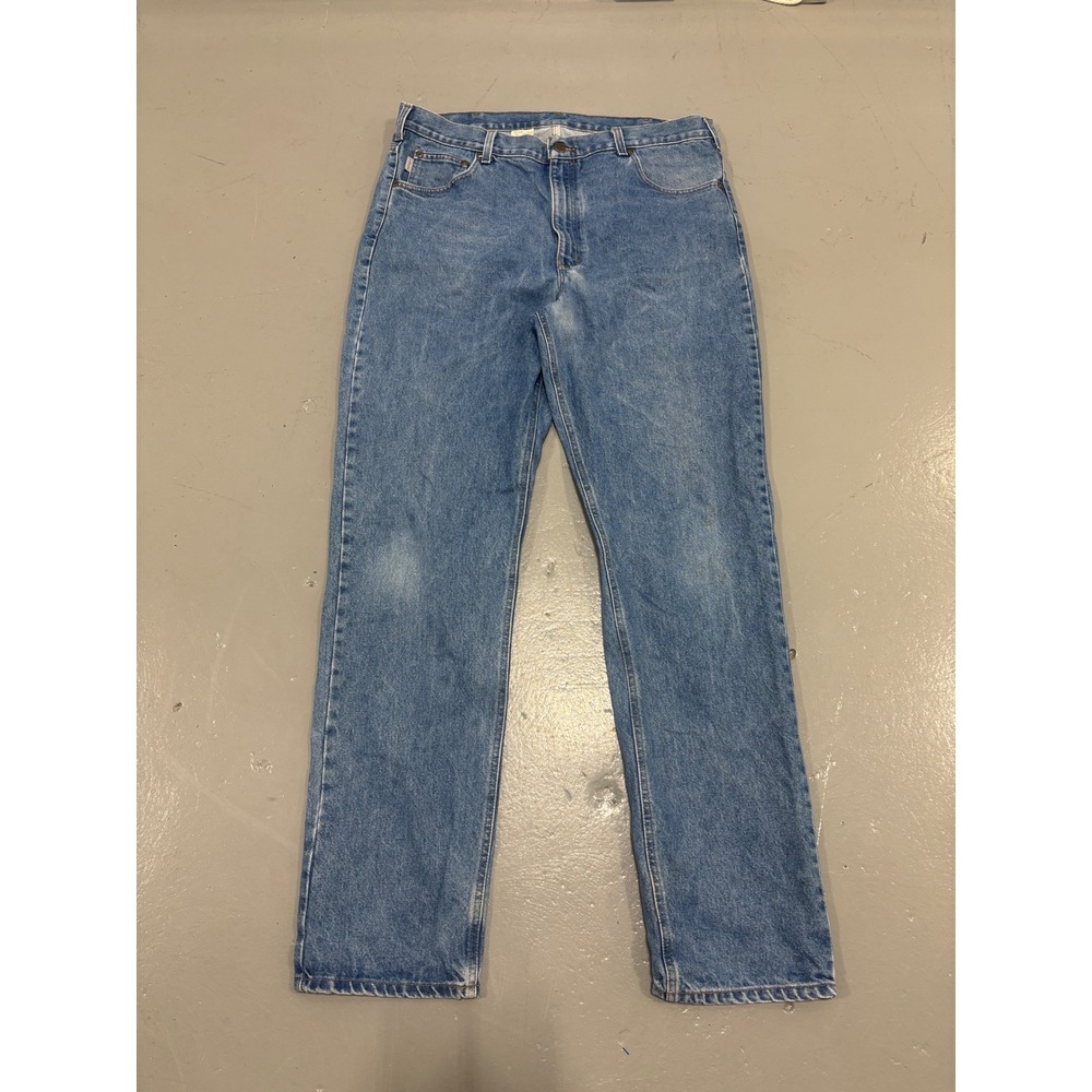 Carhartt B18 DST Traditional Fit Straight Leg Jeans Blue Denim Mens 40x36 - Picture 2 of 6